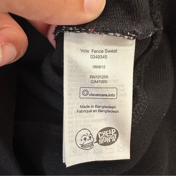 Cheap Monday Women’s Shirt Skirt Sweatsuit Set‎ Fence Print XS Black Flaw - Picture 7 of 15